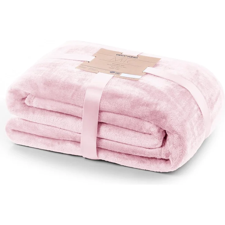 DecoKing Kuscheldecke 160x210 cm rosa Decke Microfaser Tagesdecke Fleece weich sanft kuschelig pink puderrosa powderpink Mic