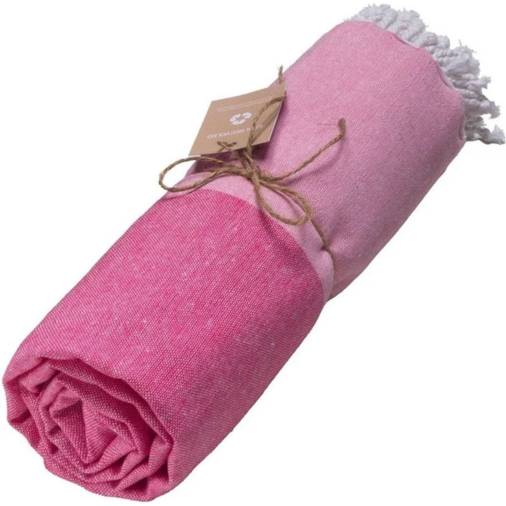 Pareo Futa Strandtuch 90x170 cm – Hamamtuch mit Fransen Rosa – Bild 3