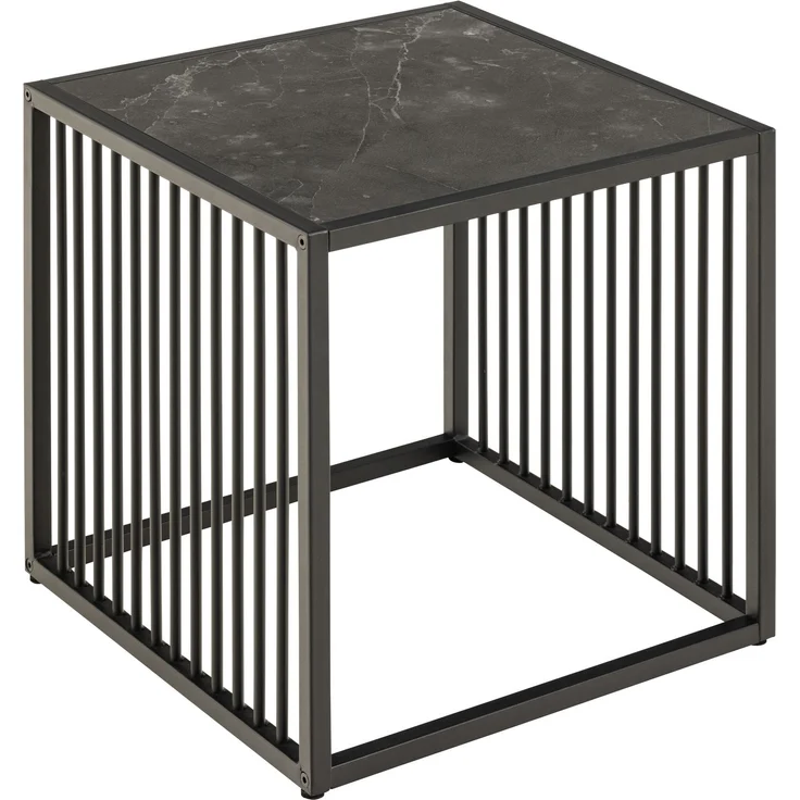Beistelltisch >Strington< in schwarz, MDF, Stahl - 40x40x40cm (BxHxT) – Bild 1