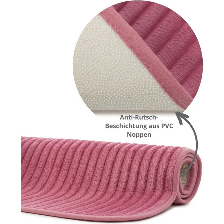 liebling Badematte Badvorleger, Badteppich, rutschhemmend beschichtet, fußbodenheizungsgeeignet, Polyester, quadratisch, starke Saugfähigkeit, für alle Bodenbeläge, in verschiedenen Farben – Bild 4