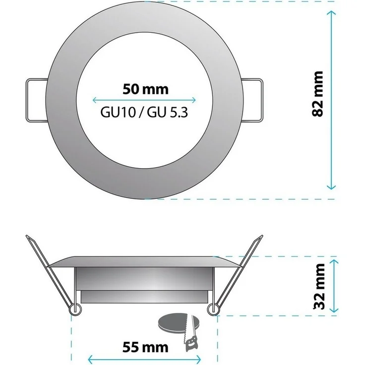 Maxkomfort Einbauleuchte 803A, ohne Leuchtmittel, Deckenspot – Bild 2
