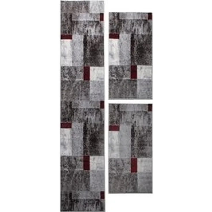 oKu-Tex Bettumrandung PHOENIX, Bettvorleger-Set, 3-tlg. Schlafzimmer, Höhe 11 mm, (Set, 3-tlg. 1 x 67 x 340 cm + 2 x 67 x 140 cm), Bettumrandung 3 teilig, weicher Kurzflor, modernes Design, meliert – Bild 6