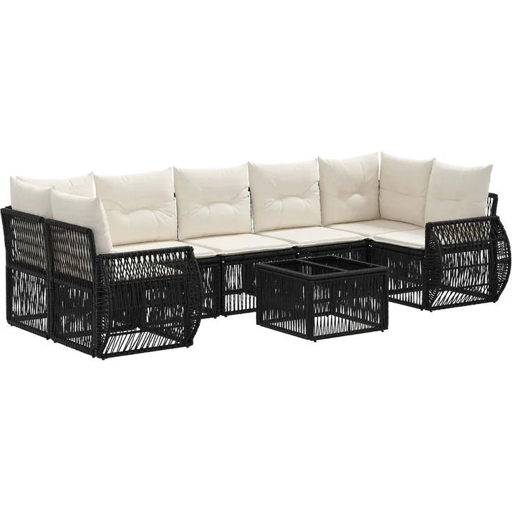 vidaXL Gartensofa-set 8 stk. Schwarz Poly-Rattan 3435358 – Bild 2