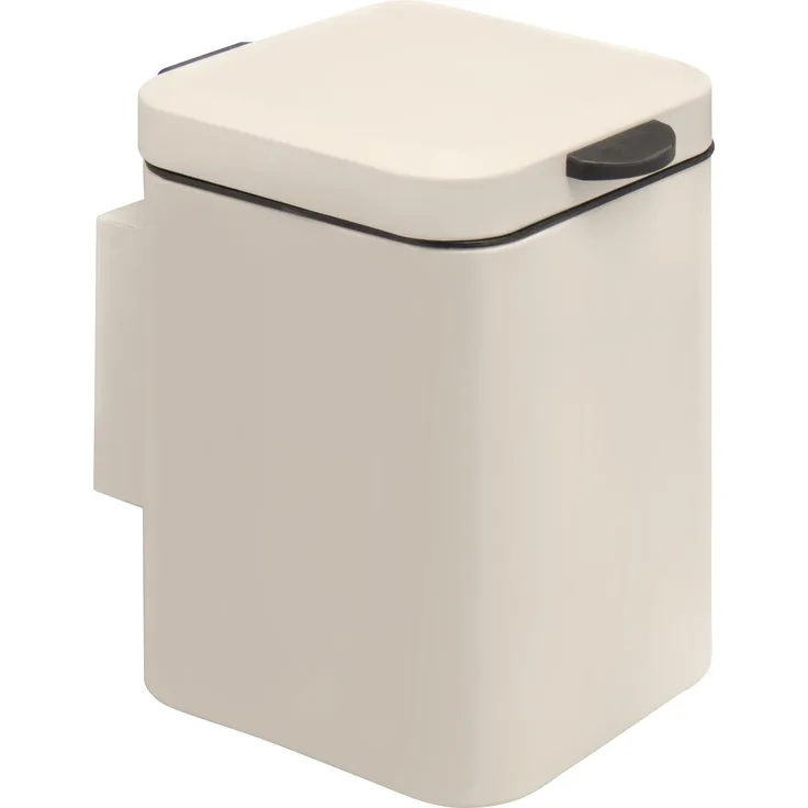 bremermann eckiger Wand-Kosmetikeimer 3 Liter inkl. Wandhalterung zum Kleben oder Bohren, beige