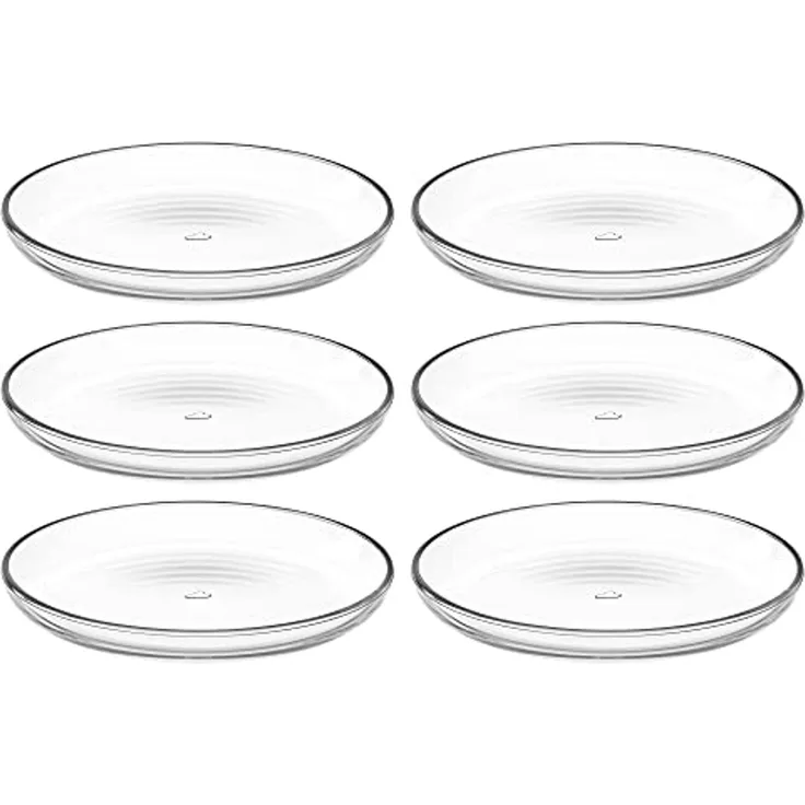 Leonardo Cucina Teller 6er Set, Essteller, Speiseteller, Glasteller, Ø 18 cm, Glas, 66330