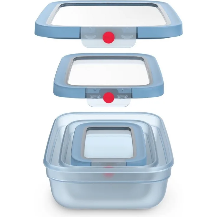 Emsa Frischhaltedose oneClick, Polyprophylen (PP), (Set, 3-tlg), verschlossen mit nur 1 x Klick, 100% dicht, made in Germany