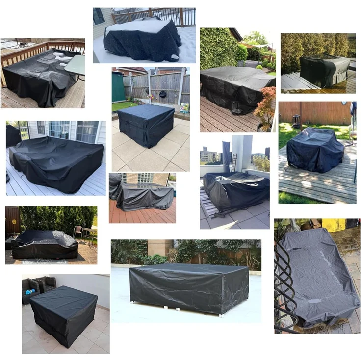 SIRUITON 270 x 180 x 89 cm Gartenmöbel Abdeckung mit Belüftungsöffnungen, Wasserdicht, Winddicht, UV-Beständiges, Schwerlast,Reißfest 420D Oxford Abdeckplane Gartenmöbel, Abdeckung Gartenmöbel Winterfest – Bild 8
