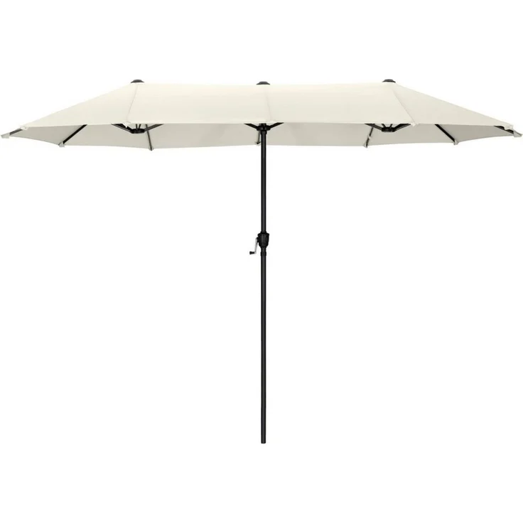 PHI VILLA Sonnenschirm, Balkon Rechteckig Groß Balkonschirm Garten Gartenschirm mit Kurbel UV Schutz Parasol Windfest, Mit der rostfreien Stahlstange und 12 Stahlrippen – Bild 1