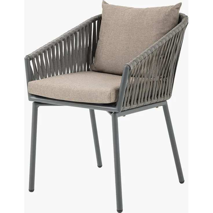 riess-ambiente Gartenstuhl ROPE anthrazit (Einzelartikel, 1 St), Design · Outdoor · Indoor · Metall · mit Armlehnen · Balkon · Terrasse
