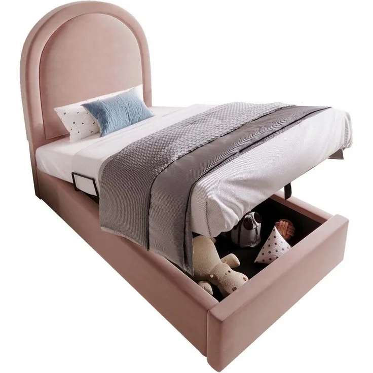 HAUSS SPOLE Polsterbett 90x200 cm Kinderbett,mit kosmischem Muster, Rosa, PU Ohne Matratze (Struraumbett, Funktionsbett, 1-tlg, 90x200 cm, ohne Matratze), mit kosmischem Muster, Halbkreisbogen-Design