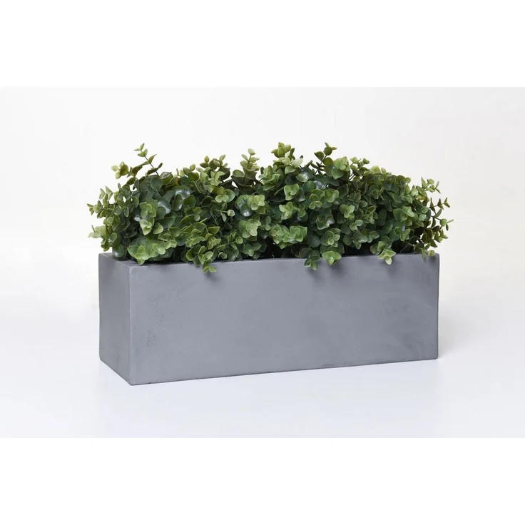 VIVANNO Balkonkasten Fiberglas FLOBO Kasten, Grau Beton-Design 45x17x15 cm – Bild 2