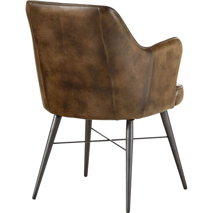 Stuhl Echtleder 55x62x84 dunkelbraun IRON LABEL #30 – Bild 2