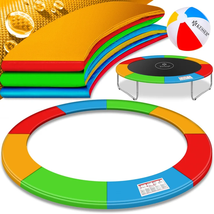 KESSER® - Trampolin Randabdeckung Ø 244 , 305 , 366 , 426 cm , 30cm breit 100% UV-beständig reißfest Federabdeckung , Grün , Blau Bunt, 426 cm
