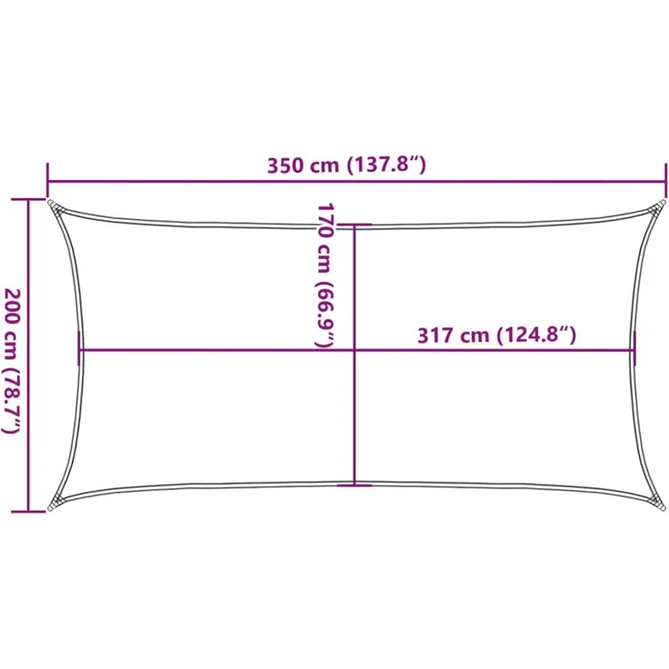 vidaXL Sonnensegel Hellgrau 3,5x2 m 100% Polyester Oxford 4000536 – Bild 10