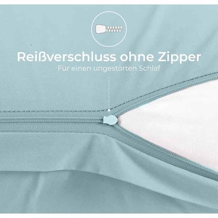 Dreamzie Kissenbezug 40x60 Baumwolle Renforcé (2er-Set) - Hellblau - Dicht gewebt mit 57 Fäden/cm² - Kissenbezug 40x60 - Oeko Tex Zertifiziert – Bild 7