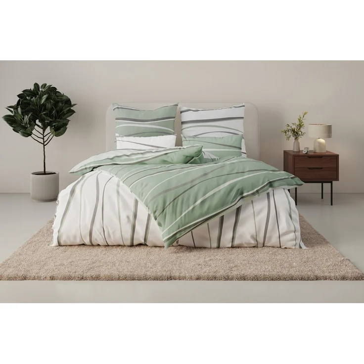 OTTO home Wendebettwäsche Alvara, Linon, 2 teilig, in Gr. 135x200 oder 155x220 cm, 100% Baumwolle, grafisches Motiv – Bild 5