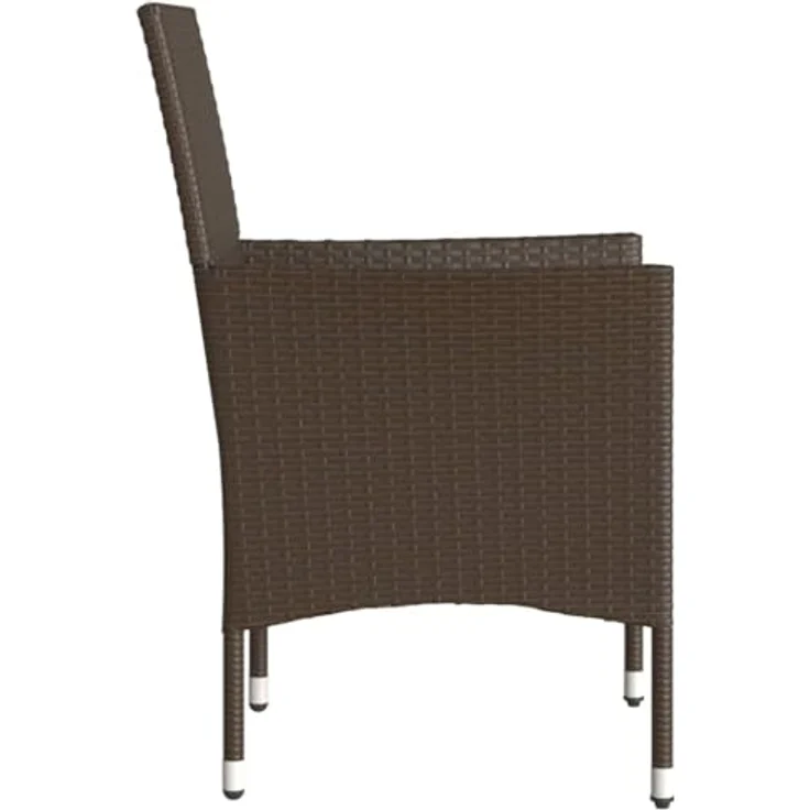 vidaXL Gartenstühle mit Kissen 2 Stk. Braun Poly Rattan 368110 – Bild 8