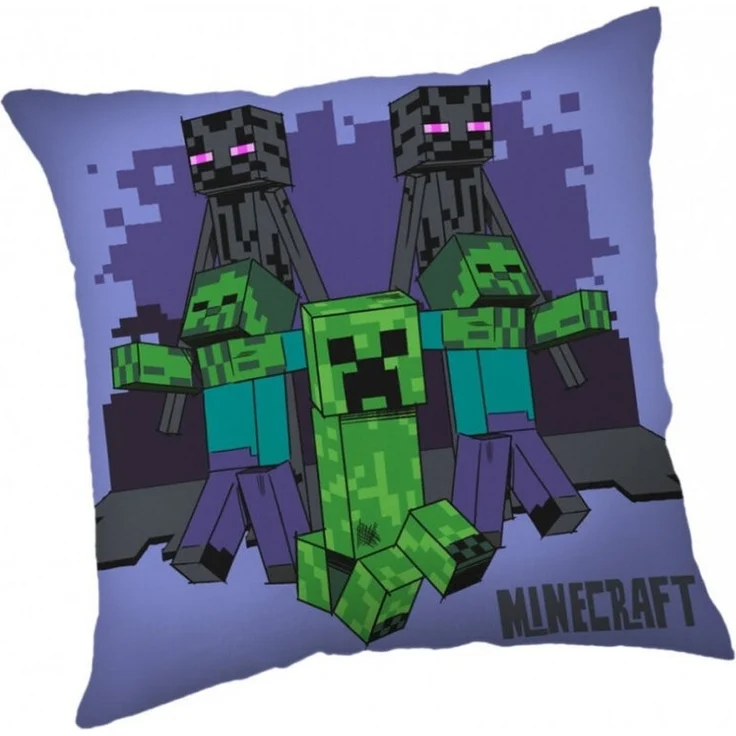 Minecraft Kissen "Mobs coming for you" – Dekokissen 40×40 cm mit Füllung