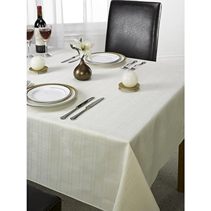 Emma Barclay Tischdecke, kariert, Polyester, silberfarben, 274x178 cm – Bild 4