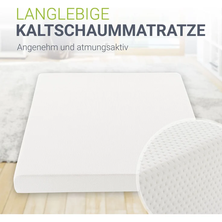 Juskys Kaltschaummatratze 80 x 160 cm - Matratze mit Härtegrad H2 - 10 cm Höhe - Kaltschaum - Schaumstoffmatratze - Schaummatratze - Bettmatratze – Bild 3