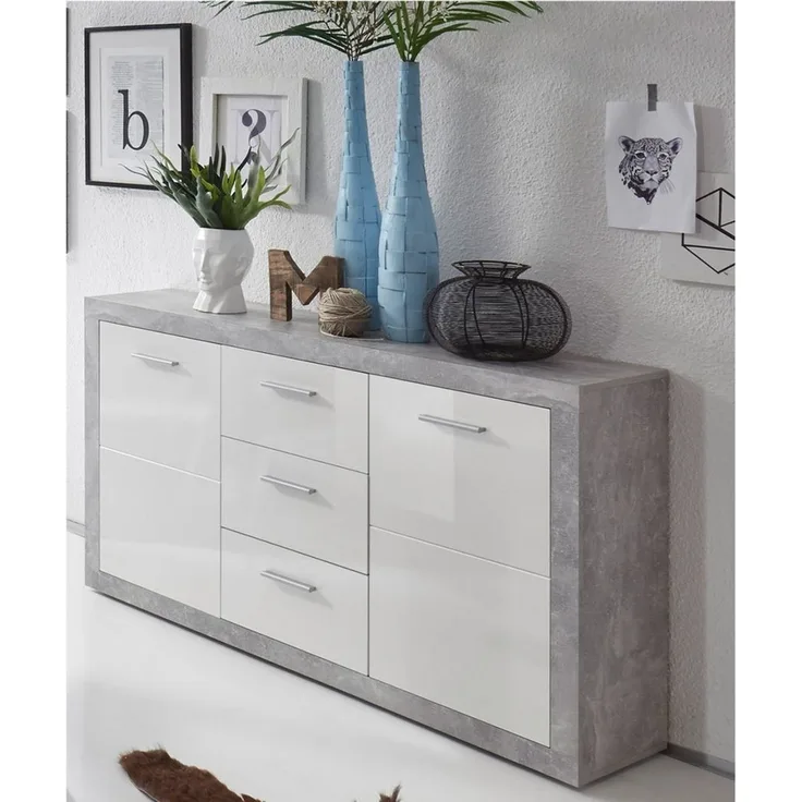 Sideboard >Rio de Janeiro< in Beton - 147x89x37cm (BxHxT)