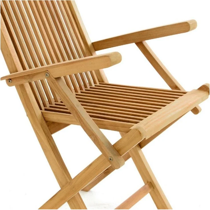 VCM Gartenstuhl 2er Gartenstuhl Hochlehner Klappstuhl Holz Teak – Bild 3