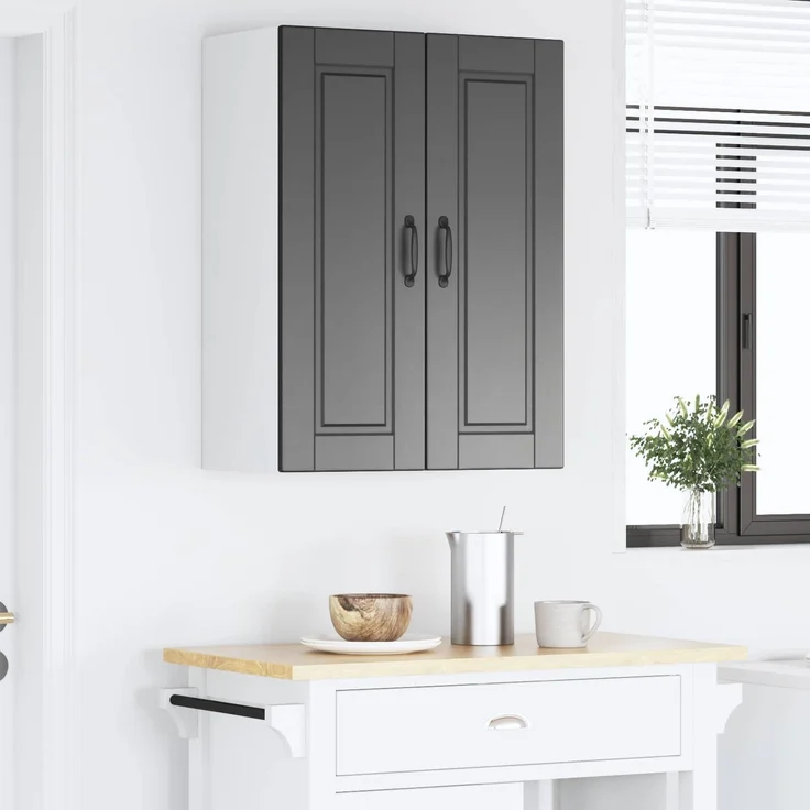 vidaXL Wandschrank PORTO Schwarz 60 x 31 x 80 cm Holzwerkstoff 885396 – Bild 4