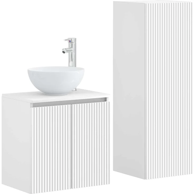 vidaXL Badezimmerschrank-Set 2 stk. Weiß 33 x 34,5 x 100 cm 3406113 – Bild 2