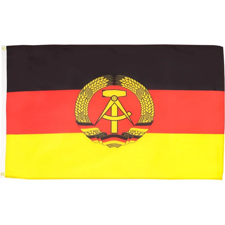 AZ FLAG - Flagge Deutsche Demokratische Republik - 90x60 cm - Ddr Fahne 100% Polyester mit Messing-Ösen - 50g