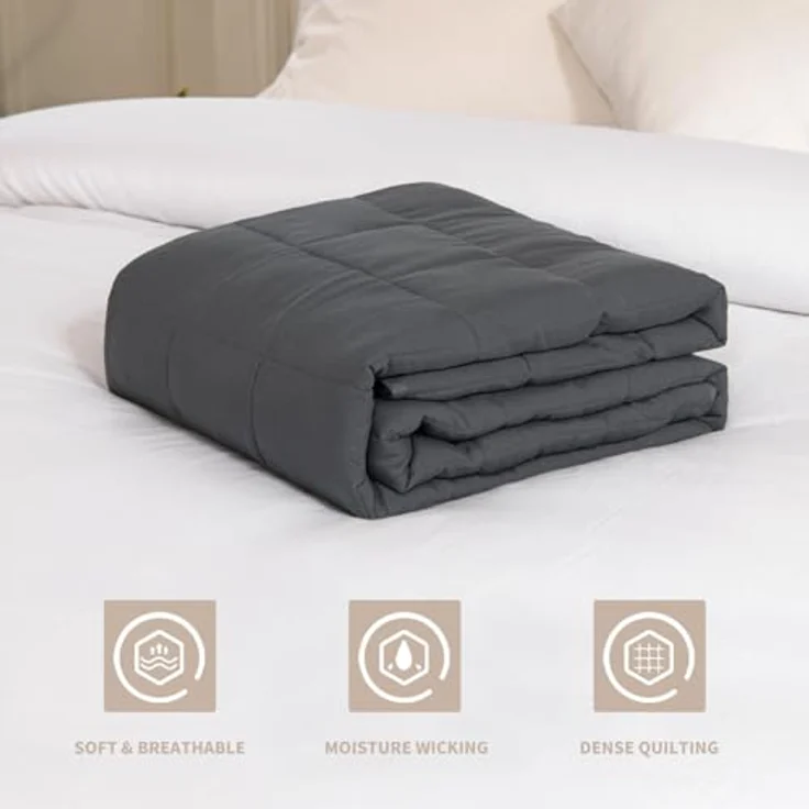Good Nite Gewichtsdecke 125x150 cm 4kg Entspannungsdecke Erwachsene Zur Verbesserung des Schlaf Weighted Blanket Graue – Bild 5