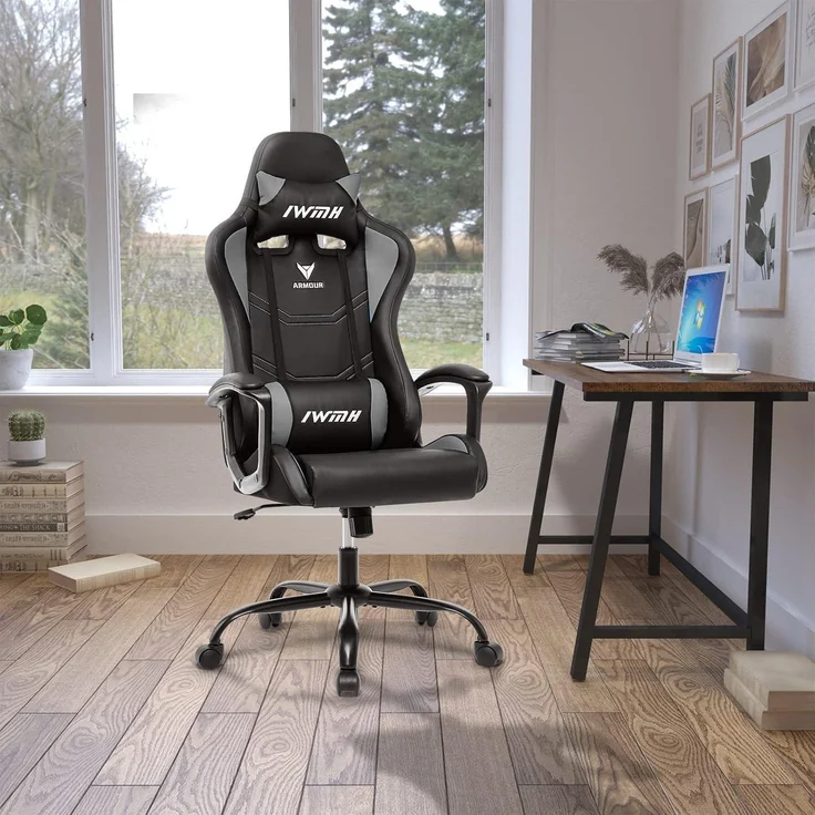 Gaming Stuhl Ergonomischer Computerstuhl Racing Stuhl mit Armlehnen – Bild 2