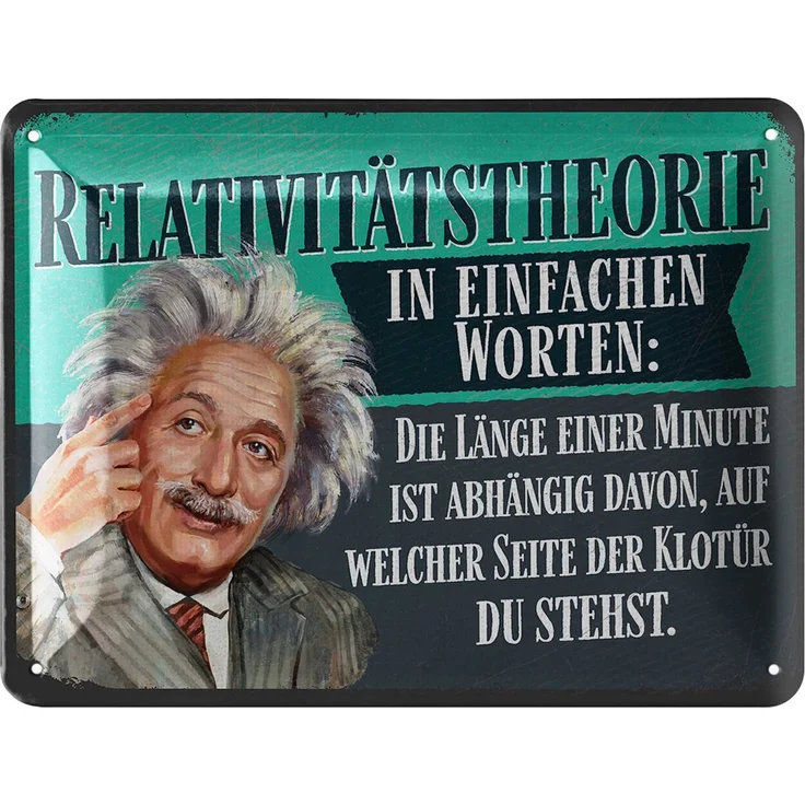 LANOLU Blechschild Einstein Relativitätstheorie- 15x20cm – Metall – Mehrfarbig – 15207 – Bild 1