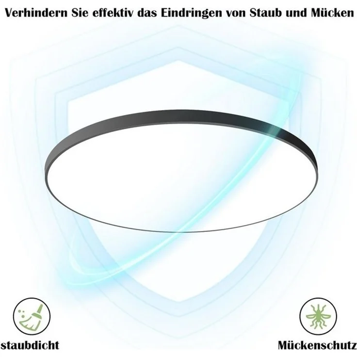 Nettlife LED Panel Schwarz/weiß flach rund Dimmbar Deckenleuchte inkl. Fernbedienung, LED fest integriert, Warmweiß, Neutralweiß, Kaltweiß, für Wohnzimmer Küche Schlafzimmer Büro – Bild 4
