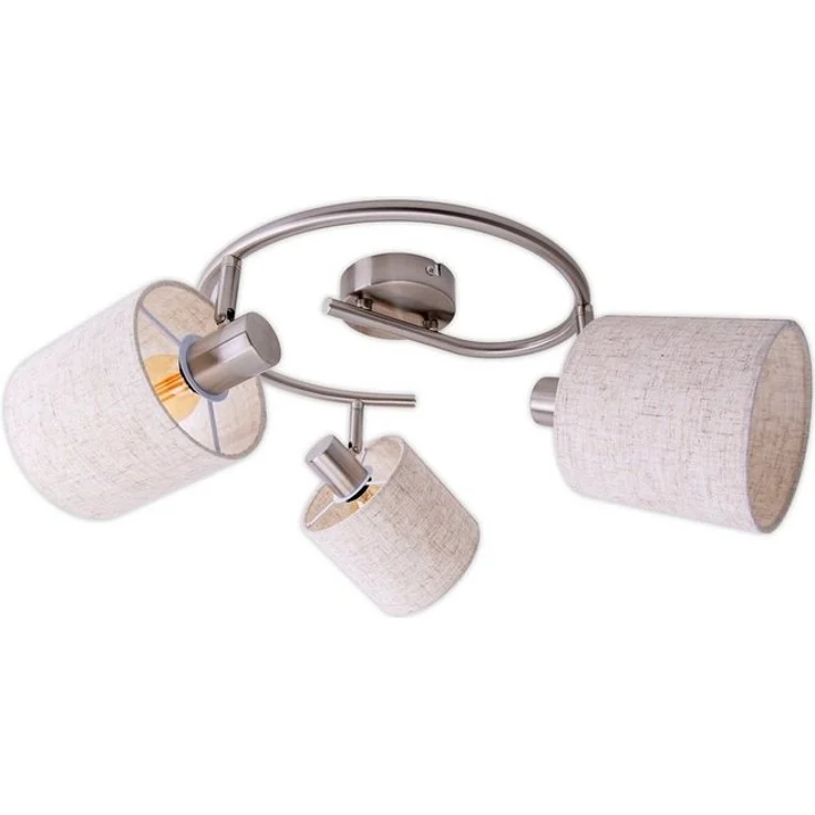 näve Deckenleuchte Maron, ohne Leuchtmittel, 3er Decken-, Wandleuchte, Rondell, Spot, 3xE14 max. 40W, Metall/Textil – Bild 4
