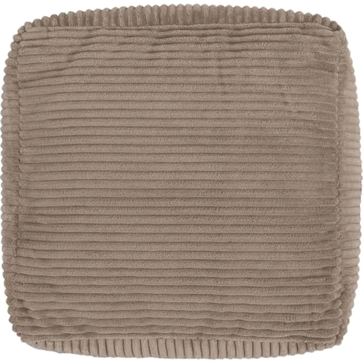 Icon Amara Hocker, Mokkabraun, Flauschiger Cord Stoff, Sitzsack Cord, Sitzpuff Hocker mit Füllung, Fußhocker für das Wohnzimmer, Deko Wohnzimmer – Bild 6