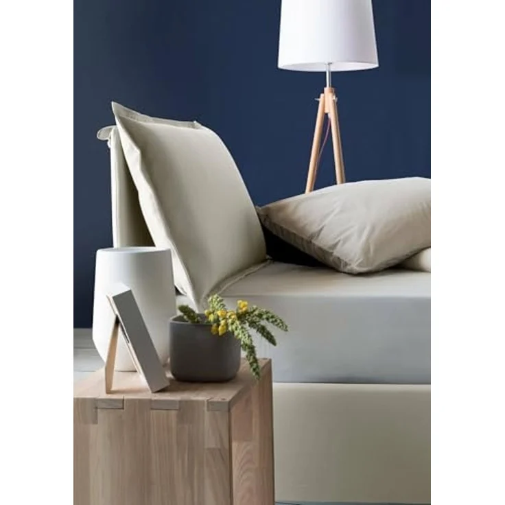 Talamo Italia - Einzelbett Carla, Bettkasten mit Stoffbezug, 100 % Made in Italy, Öffnung vorne, geeignet für Matratzen 90x200 cm, Beige – Bild 4