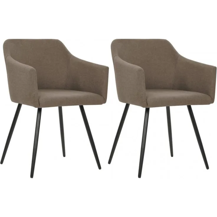 vidaXL Esszimmerstühle 2 Stk. Taupe Stoff [323102]