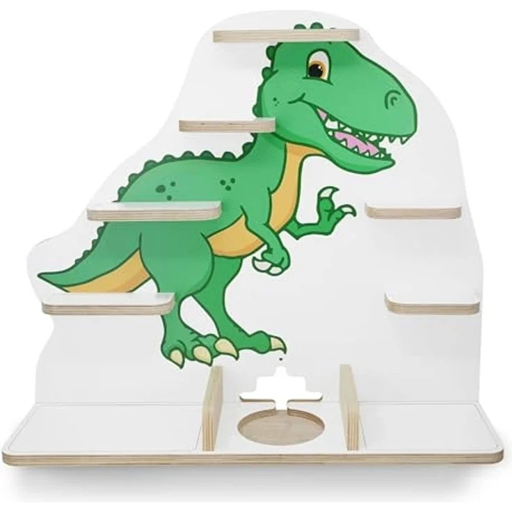 stadtecken Kinder Regal für Musikbox I Geeignet für die Toniebox und ca. 50 Tonies I Perfekte Aufbewahrung für Kinderzimmer I zum Aufstellen oder Aufhängen (T-Rex, Groß) – Bild 4