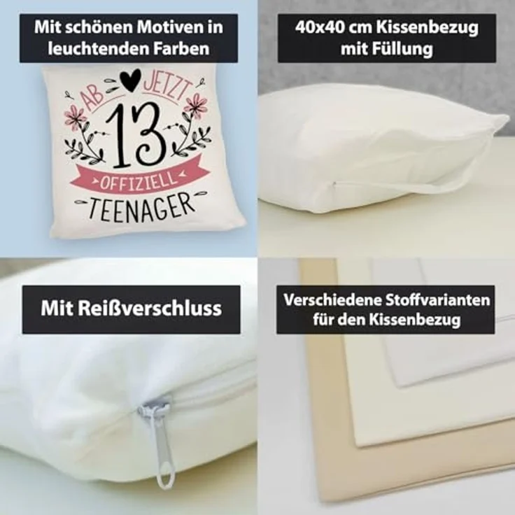 speecheese Dekokissen Ab jetzt offiziell Teenager Kissen zum 13. Geburtstag – Bild 4
