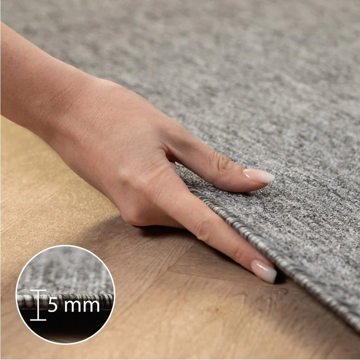 Carpettex Schlingenteppich Unicolor - Einfarbig, Läufer, Höhe: 7 mm, Kurzflor Schlingen Teppich Wohnzimmer Einfarbig Modern – Bild 2