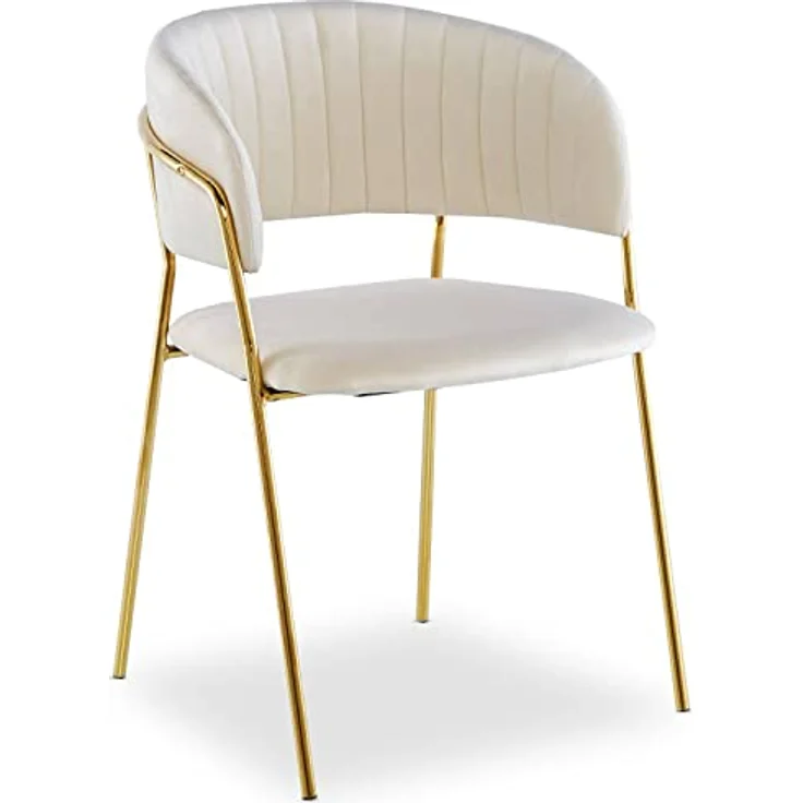 Menzzo Tabata Stuhl, Velours, Beige, L53,5 x T52,2 x H79 cm – Bild 3