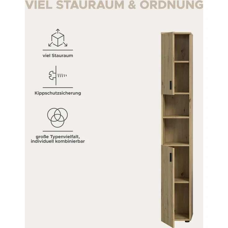 Badschrank B/H/T: 30x192x30 cm in Artisan Oak Nachbildung und -- – Bild 10