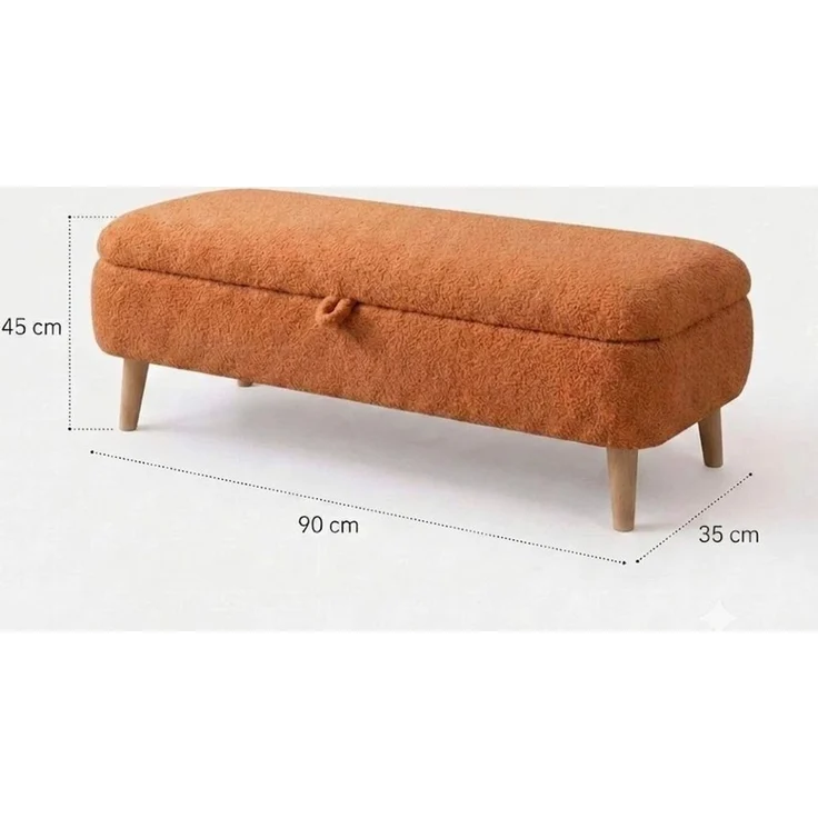 Skye Decor Polsterbank Snug Japandi (1-St), Gepolsterte Sitzbank in Teddy-Optik – Bild 1