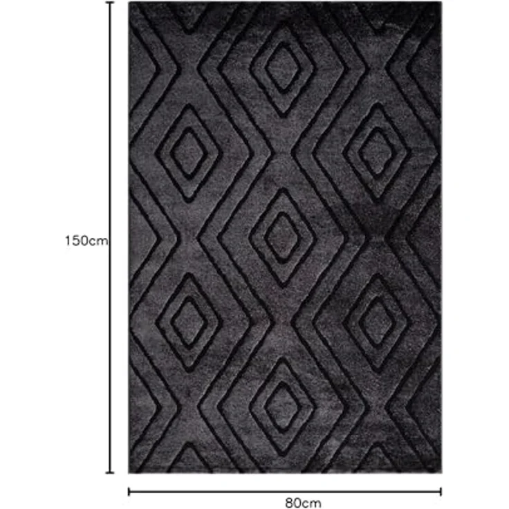 Vimoda Teppich Teppich Modern Super Weich, Rechteckig, 3D Effekt, Raute, Modern, Läufer Wohnzimmer – Bild 2
