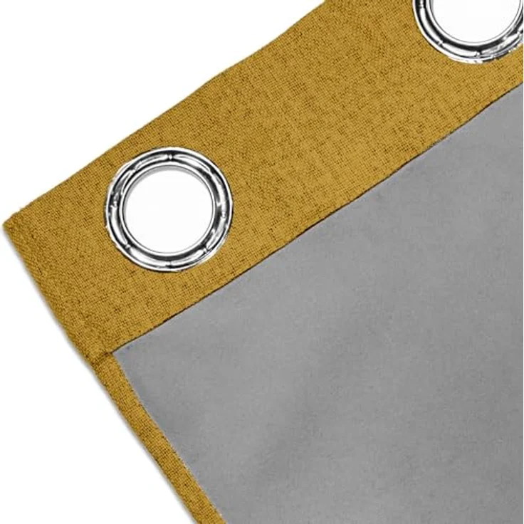 Soleil d'ocre, Ösenvorhang 100% verdunkelnd 135x250 cm Eclipse Senffarben – Bild 4
