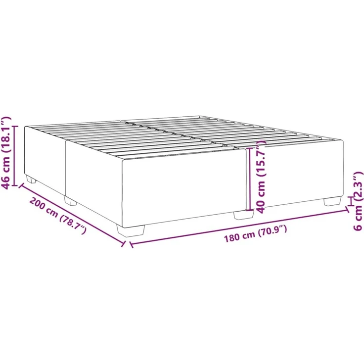 vidaXL Bettgestell ohne Matratze Taupe 180x200 cm Stoff 3284496 – Bild 8