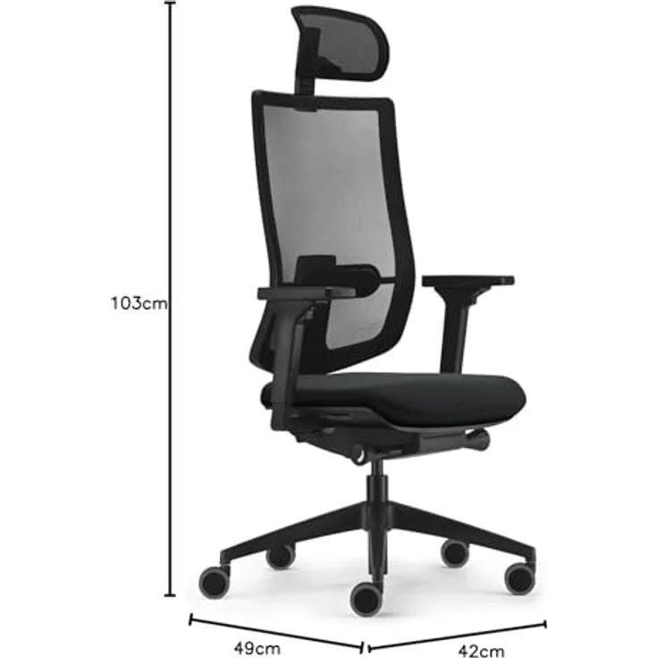 Sedus, se:do PRO Light 2, ergonomischer Bürostuhl, Netzmembran, dunkelblau, Lordosenstütze, Nackenstütze, höhenverstellbar – Bild 4