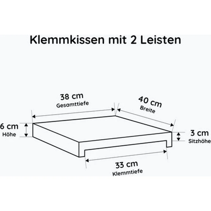 Lycce Bankauflage Klemmkissen 2 Leisten (kein Verrutschen) weiches Sitzkissen für Bank, (1 St) – Bild 4