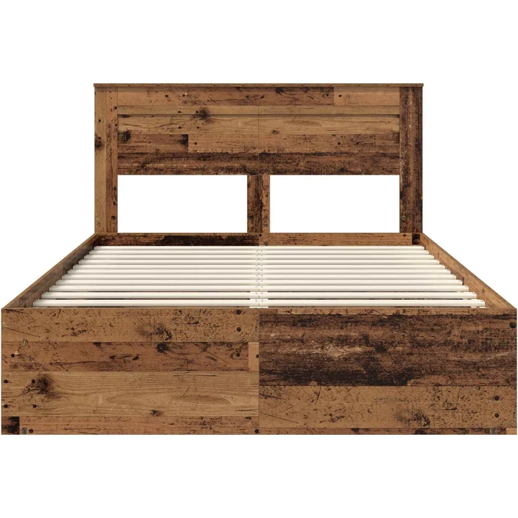 vidaXL Bettrahmen Altholz 140 x 190 cm Massives Kiefernholz 3409757 – Bild 6