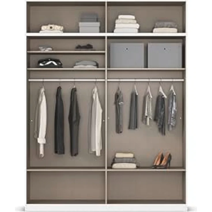 Rauch Möbel Lagoa, Kleiderschrank, Garderobe für Schlafzimmer, Kinderzimmer, Jugendzimmer 8-türig,mit Spiegel, 4 Schubladen, mit Zubehör Premium, Farbe Eiche Sonoma, Holz, Breite 181 – Bild 8